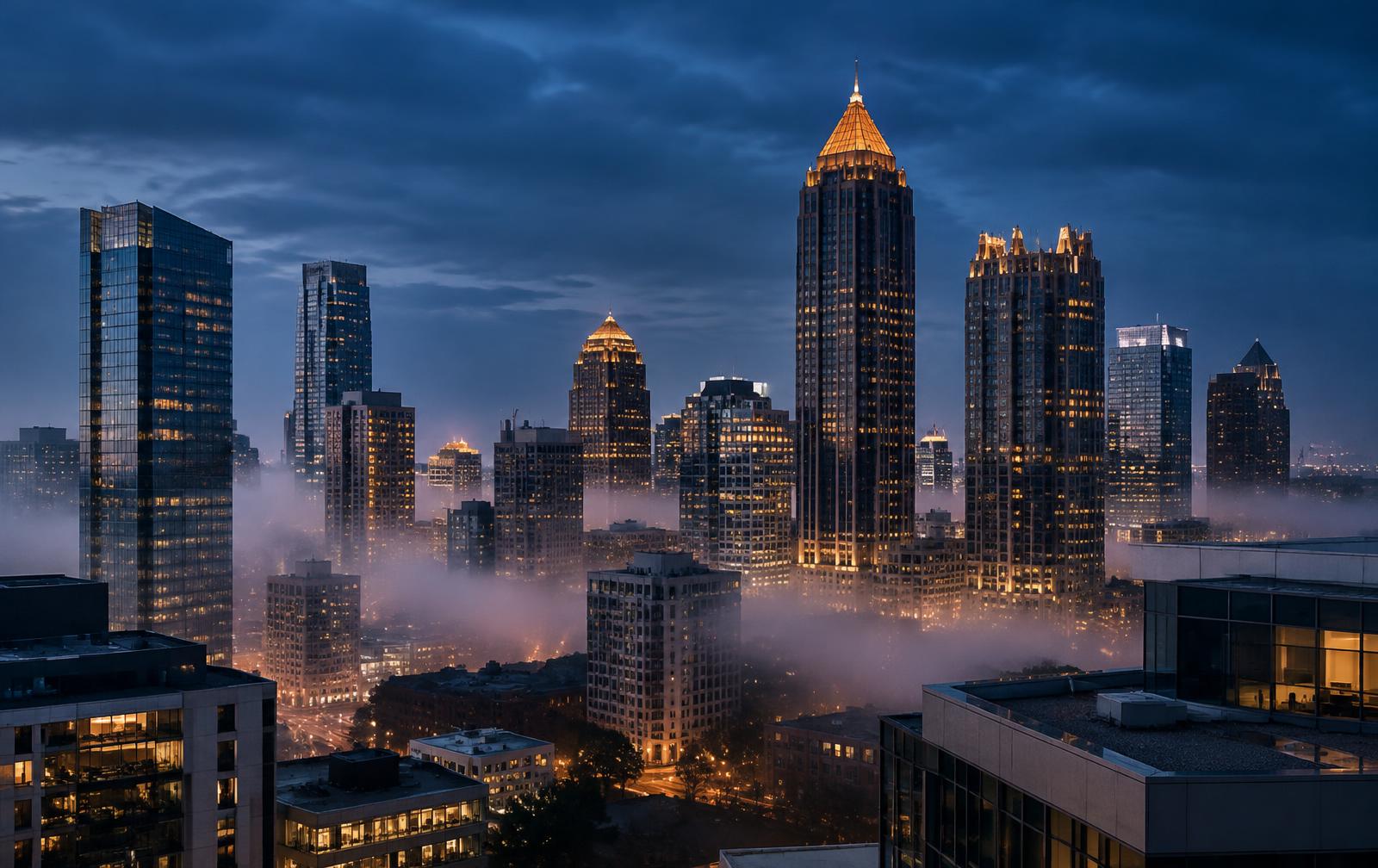 Atlanta skyline at dusk